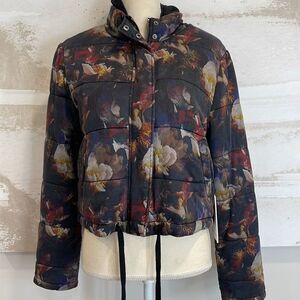 Marrakech (Anthropologie) Floral Bomber Jacket Size Small